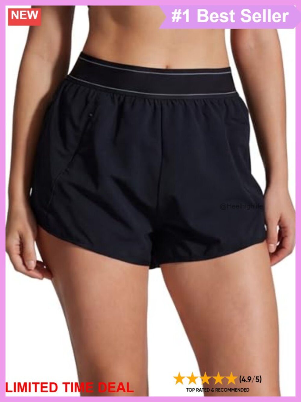 Women's Athletic Running Shorts with Zipper Pocket, Built-in Mesh Liner, Quick